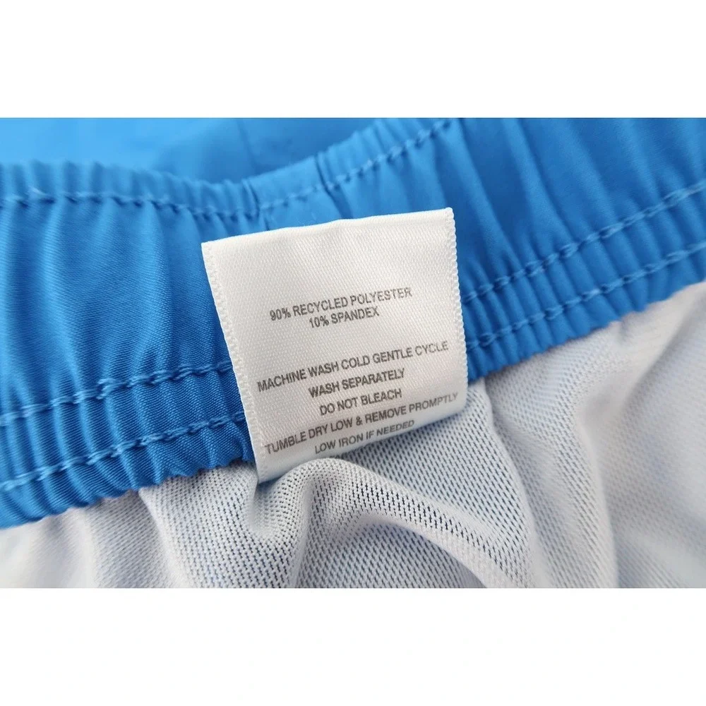 Bear Bottom Swim Trunks Mens XXL Blue Solid Stretch Drawstring Lined 5.5